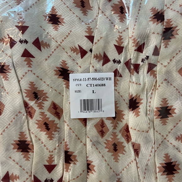 NWT In Packaging Stetson GAUCHO HERRINGBONE DRESS Size Large Cream Pink Western - Picture 9 of 9